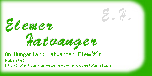 elemer hatvanger business card